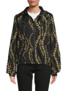 Ветровка с капюшоном и логотипом Chain Versace Jeans Couture, цвет Black Gold