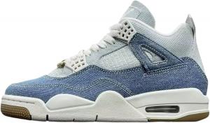 Кроссовки Jordan 4 Retro Sail/Гум Светло-коричневый/Потертый синий