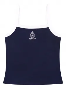 Топ в рубчик с контрастной отделкой Sporty & Rich, синий