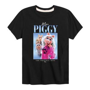 Футболка Disney's The Muppets Miss Piggy Boys 8–20 OG с рисунком Diva Disney, черный