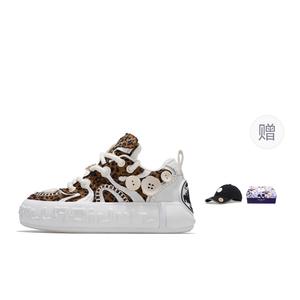 Антискользящие износостойкие низкие кроссовки для скейтбординга Unisex леопардовый принт Brown Palladium, Leopard Print коричневый (Gift Box Set)