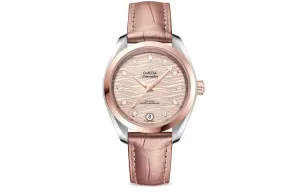 OMEGA Часы AQUA TERRA 150 Meters Automatic Mechanical Movement Women's Watch Watch 34mm Pink Watch Dial Stainless Steel Case