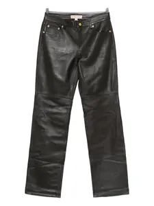 Брюки из кожи с панелями MICHAEL KORS, коричневый