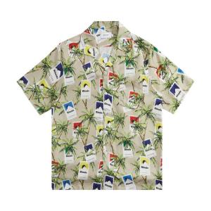 Топ Rhude Cigarette Print Button Up, Taupe/Multicolor