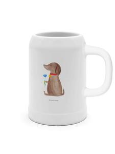 Пивная кружка с изображением собаки и цветов, без слов, белого цвета Mr. & Mrs. Panda