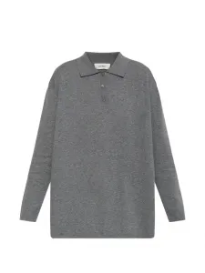 Трикотажное поло на пуговицах Lisa Yang, серый