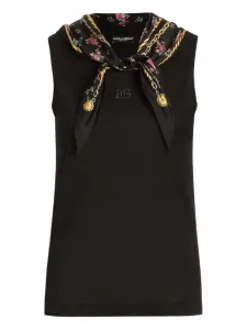 Топ с вышитым логотипом Dolce & Gabbana, черный
