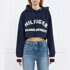 Укороченный флисовый свитшот Thxsm с графическим рисунком Tommy Hilfiger, синий