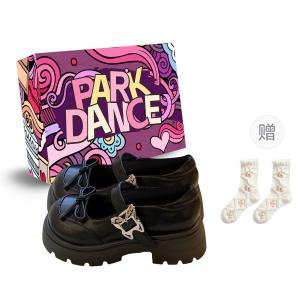 PARK DANCE Туфли Мэри Джейн на массивном каблуке A813 черные (в коробке с подарочными носками), цвет A813 Black (Box+Gift Socks)