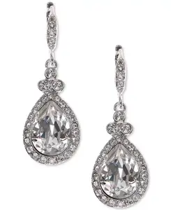 Серьги-Подвески с паве и цветными камнями Givenchy, silver