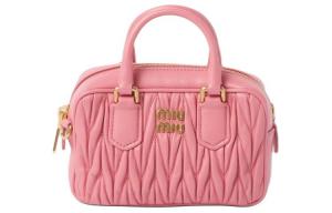 MIU MIU Мягкая овчинная кожаная сумка через плечо миниатюрная женская розовая