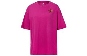 Футболка с рукавом дроп-шилдер женская розово-красная Converse