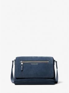 Небольшая замшевая сумка Hudson Messenger Michael Kors, синий