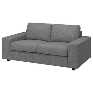 2-местный диван VIMLE IKEA, цвет with wide armrests/lejde grey/black