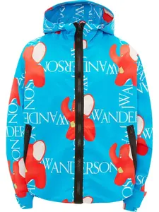 Куртка с капюшоном и логотипом JW ANDERSON, синий
