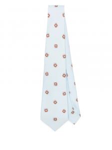 Узорчатый шелковый галстук Kiton, синий