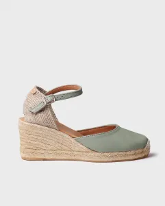 Женские кожаные эспадрильи на танкетке с пряжкой Toni Pons, зеленый