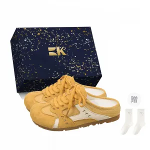 Boldi Kuki Женские противоскользящие тапочки с закрытым носком на резиновой подошве бежевые, цвет Beige