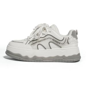 RENBEN Женские легкие низкие скейтерские кроссовки с эффектом увеличения роста в сером цвете, цвет Gray