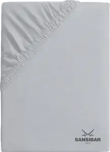 Простыня на резинке SANSIBAR Jersey BL 180x200 см, серебристая Sansibar Shoes