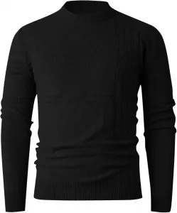 Мужской свитер с круглым вырезом, теплый, объемный, с длинными рукавами