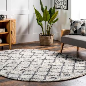 Ковер nuLOOM, 122 x 183 см, Transitional Kristi Shag, овальный, цвет ivory