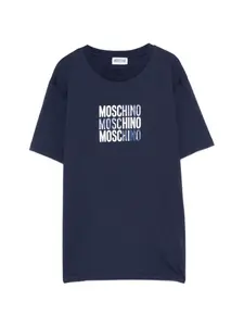 Футболка с принтом Moschino Kids, синий