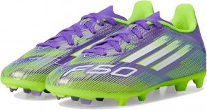 Кроссовки adidas Kids F50 League Firm Ground/Multi Ground Cleats, цвет Purple Rush/White/Lucid Lemon