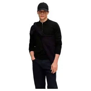 Поло с длинным рукавом Selected Berg, черный