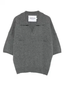 Поло с V-образным вырезом Gotha, серый