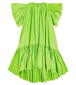 Платье из тафты с оборками Caroline Bosmans, зеленый