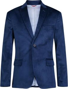 Пиджак-блейзер Tommy Hilfiger для мальчиков, застежка на пуговицы, отложной воротник и карманы с клапанами спереди, Blue Velvet