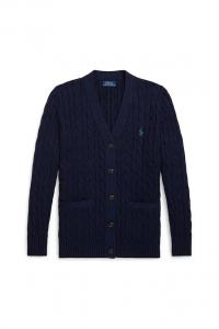 Детский хлопковый кардиган Polo Ralph Lauren, темно-синий