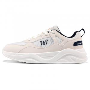 Нескользящие дышащие низкие повседневные туфли цвета экрю для мужчин 361°, Feather White Lotus Seed White