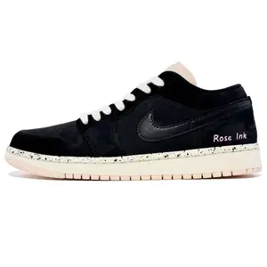 Jordan Кроссовки Air 1 с амортизацией низкие матовые винтажные баскетбольные Unisex Black Pink