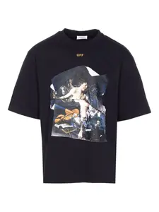 Футболка с принтом "Купидон" и круглым вырезом OFF-WHITE, черный