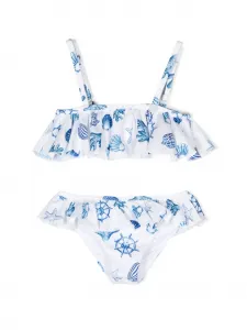 Бикини с оборками и принтом Monnalisa, белый