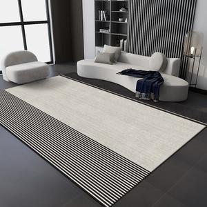 Budis Ковер 140х200 см для гостиной/спальни в японском стиле Wabi-Sabi, звукоизоляционный, светлый, минималистичный, Simple Line Trace 04