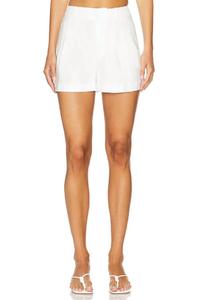 Conry Льняные плиссированные шорты в цвете off-white Alice + olivia