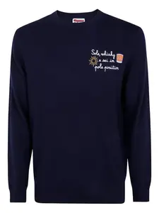 Вышитый свитер с цаплей Mc2 Saint Barth, синий