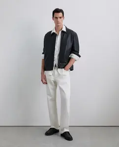 Мужская хлопковая рубашка с закругленным низом Scalpers, серо-коричневый