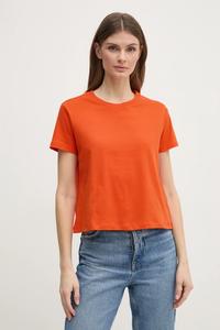 Хлопковая футболка Sisley, оранжевый
