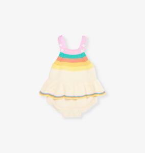 Вязаный комбинезон с радужным узором 0-24 месяца The Bonnie Mob, розовый