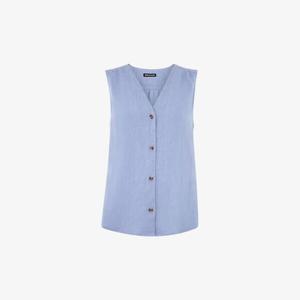 Жилет без рукавов Laura из льна с v-образным вырезом Whistles, синий