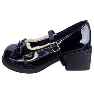 Туфли Мэри Джейн на массивном каблуке для женщин WUJI, Black