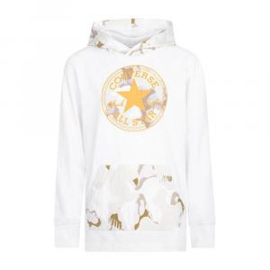 Детская толстовка Converse с длинными рукавами, карманом-кенгуру, белая, модель GBO1377