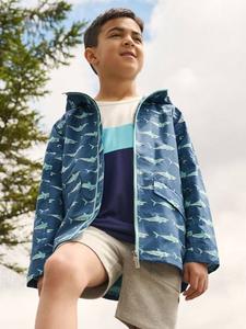 Детская куртка с капюшоном и принтом акулы Hatley, Patriot Blue