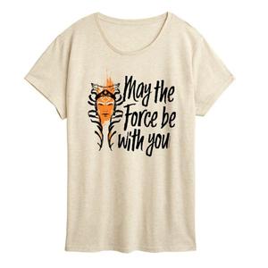 Женская футболка с графическим принтом «Да пребудет с тобой сила» Star Wars, бежевый