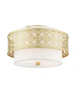 Полупотолочный светильник Calinda с 3 плафонами Livex, золотистый тон