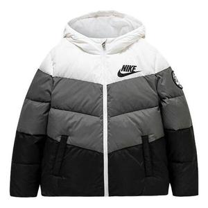 Куртка (PS) Nike Colorblock Chevron Puffer Jacket 'White Grey Black', мультиколор